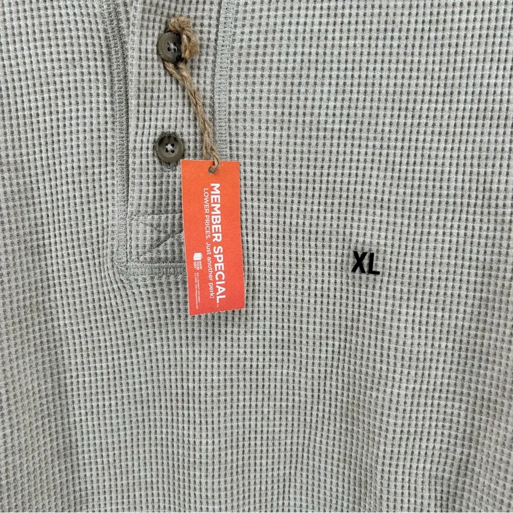 Outdoor Life Chunky Knit Thermal Henley Beachwood Tan Heather Men Size XL NWT - Picture 6 of 10